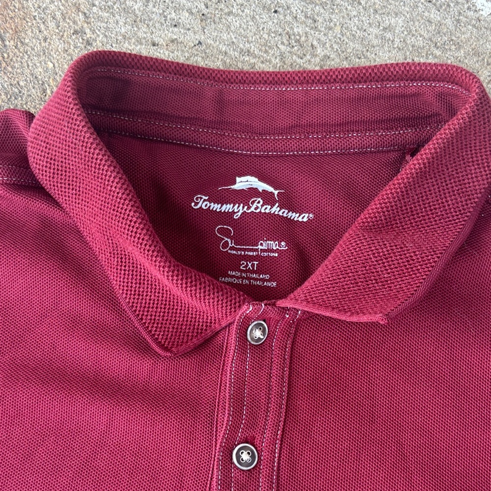 Tommy Bahama Burgundy Polo Shirt - Picture 3 of 4